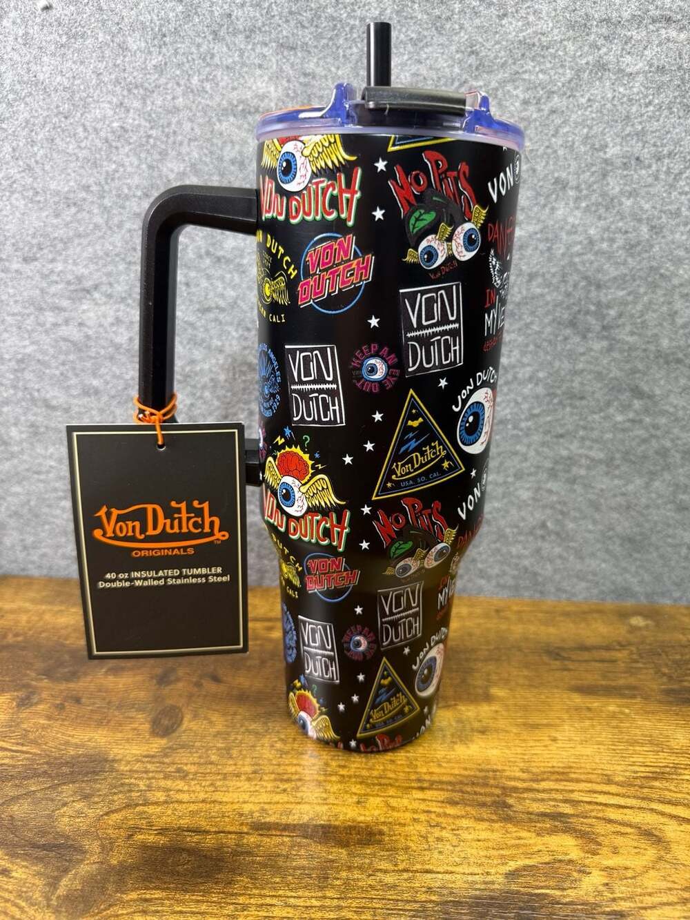 Von Dutch 40 oz Insulated Stainless Steel Tumbler with Vision Board Graphic